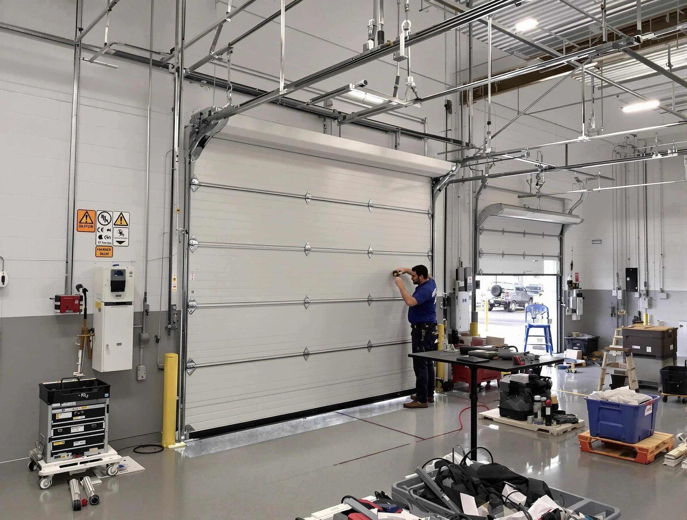 Commercial garage door repair being performed by Golden Garage Door Repair expert in Golden