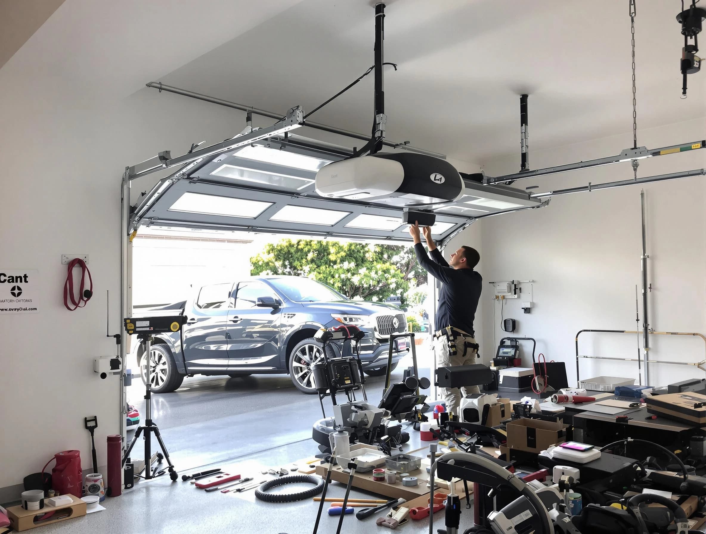 Golden Garage Door Repair specialist installing smart garage door opener system in Golden home